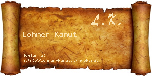 Lohner Kanut névjegykártya